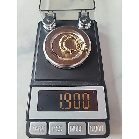 Vermeil 925 Sterling Silver Etched Hoop Pierced Earrings Vintage - Picture 10 of 10